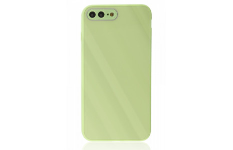 Newface iPhone 8 Plus Kılıf Glass Kapak - Açık Yeşil