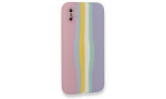 Newface iPhone XS Max Kılıf Ebruli Lansman Silikon - Pembe-Lila