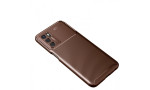 Newface Oppo A16 Kılıf Focus Karbon Silikon - Kahverengi