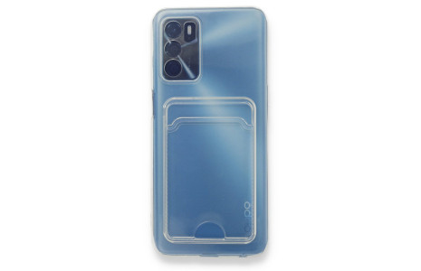 Newface Oppo A16 Kılıf Kart Şeffaf Silikon - Şeffaf
