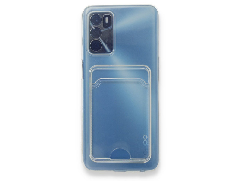 Newface Oppo A16 Kılıf Kart Şeffaf Silikon - Şeffaf