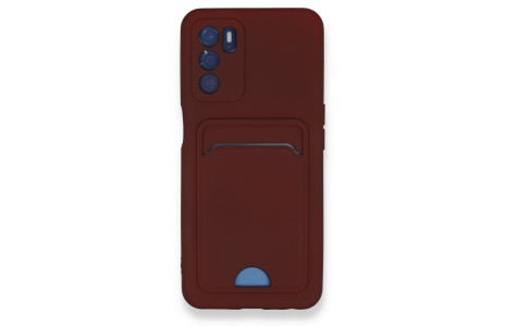 Newface Oppo A16 Kılıf Kelvin Kartvizitli Silikon - Bordo