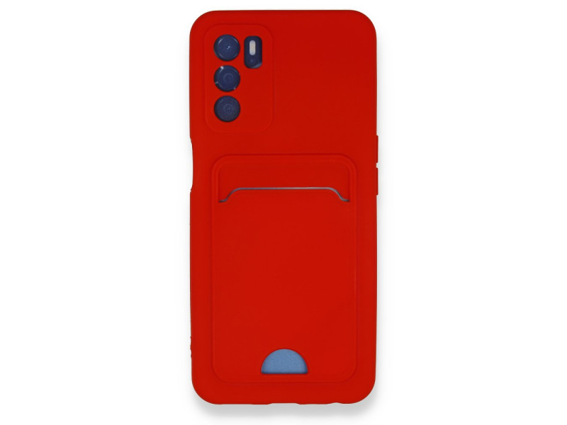 Newface Oppo A16 Kılıf Kelvin Kartvizitli Silikon - Kırmızı
