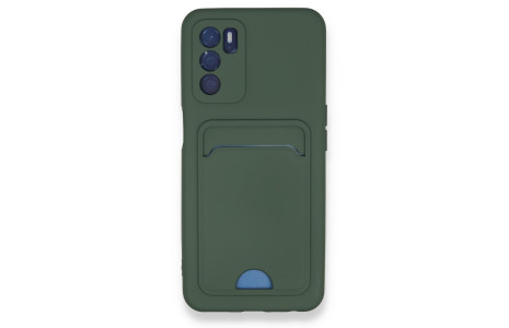Newface Oppo A16 Kılıf Kelvin Kartvizitli Silikon - Koyu Yeşil