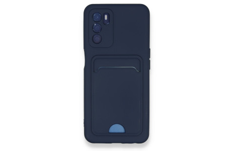Newface Oppo A16 Kılıf Kelvin Kartvizitli Silikon - Lacivert