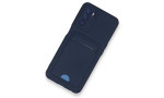 Newface Oppo A16 Kılıf Kelvin Kartvizitli Silikon - Lacivert