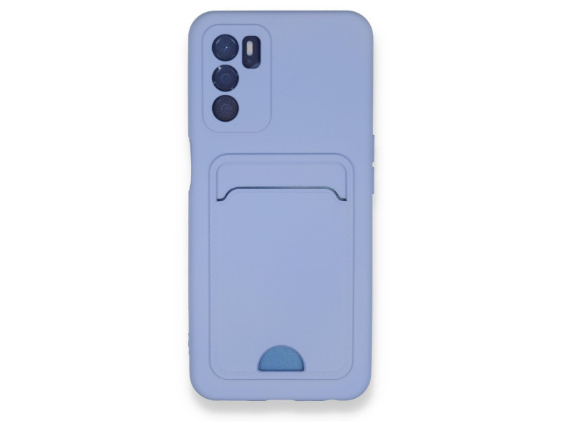 Newface Oppo A16 Kılıf Kelvin Kartvizitli Silikon - Lila