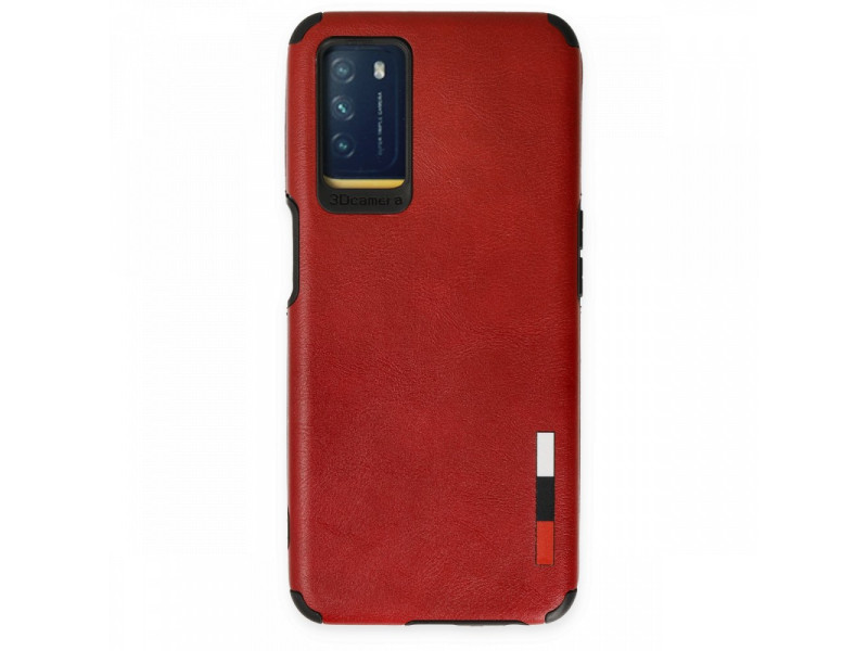 Newface Oppo A16 Kılıf Loop Deri Silikon - Kırmızı