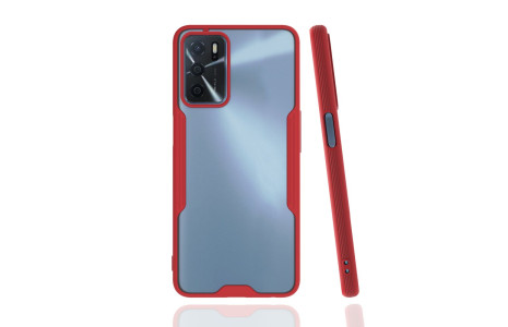 Newface Oppo A16 Kılıf Platin Silikon - Kırmızı
