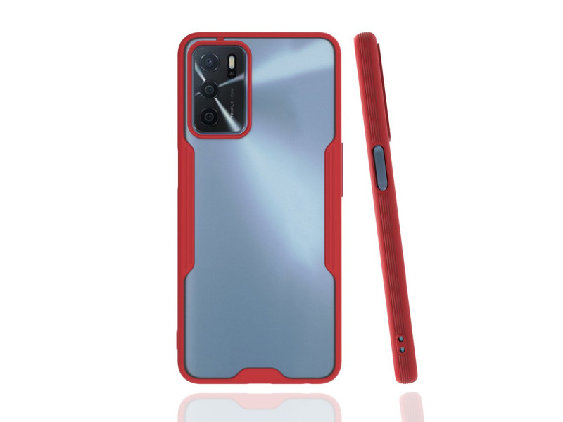 Newface Oppo A16 Kılıf Platin Silikon - Kırmızı