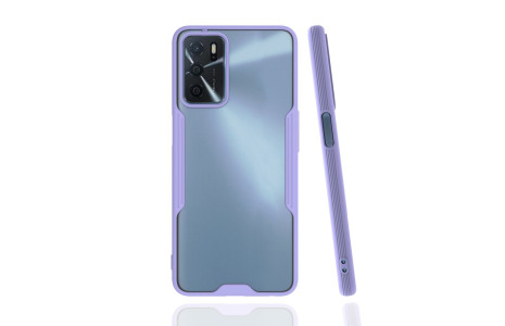Newface Oppo A16 Kılıf Platin Silikon - Lila