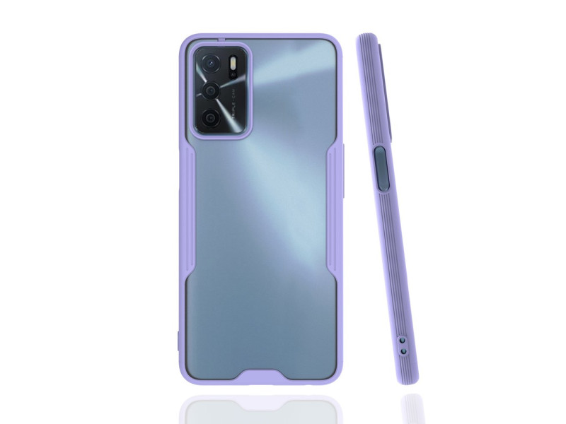 Newface Oppo A16 Kılıf Platin Silikon - Lila
