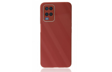 Newface Oppo A54 4G Kılıf Glass Kapak - Bordo