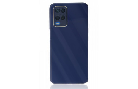 Newface Oppo A54 4G Kılıf Glass Kapak - Lacivert