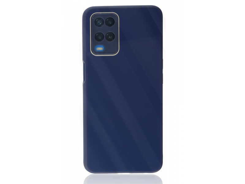 Newface Oppo A54 4G Kılıf Glass Kapak - Lacivert