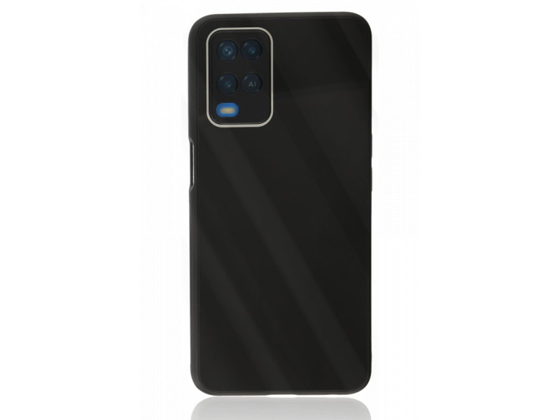 Newface Oppo A54 4G Kılıf Glass Kapak - Siyah