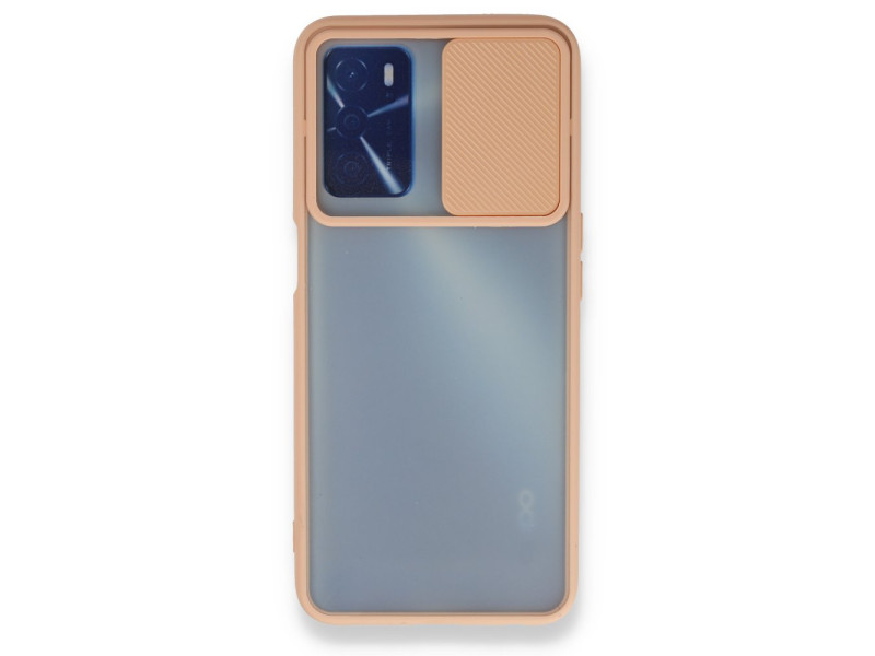 Newface Oppo A55 Kılıf Palm Buzlu Kamera Sürgülü Silikon - Pembe