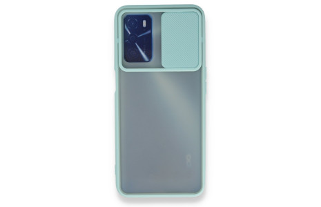 Newface Oppo A55 Kılıf Palm Buzlu Kamera Sürgülü Silikon - Turkuaz