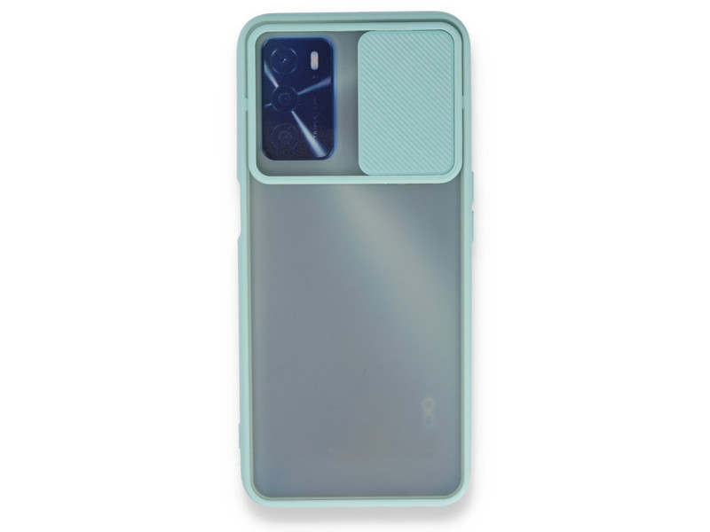 Newface Oppo A55 Kılıf Palm Buzlu Kamera Sürgülü Silikon - Turkuaz