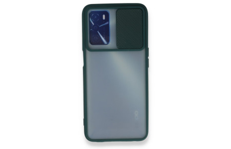 Newface Oppo A55 Kılıf Palm Buzlu Kamera Sürgülü Silikon - Yeşil