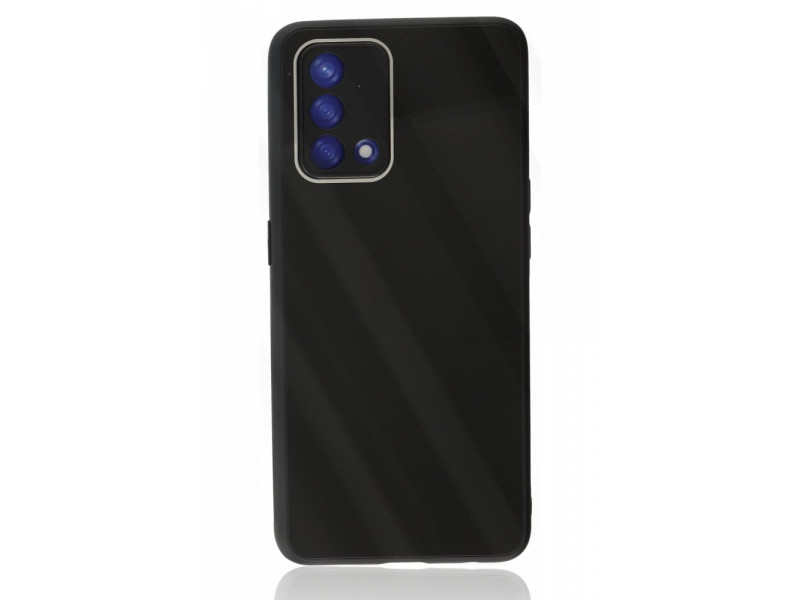 Newface Oppo A74 4G Kılıf Glass Kapak - Siyah
