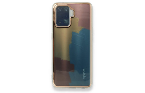 Newface Oppo Reno 5 Lite Kılıf Çiçekli Silikon - Kırmızı