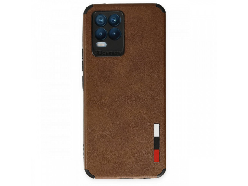 Newface Realme 8 Kılıf Loop Deri Silikon - Kahverengi
