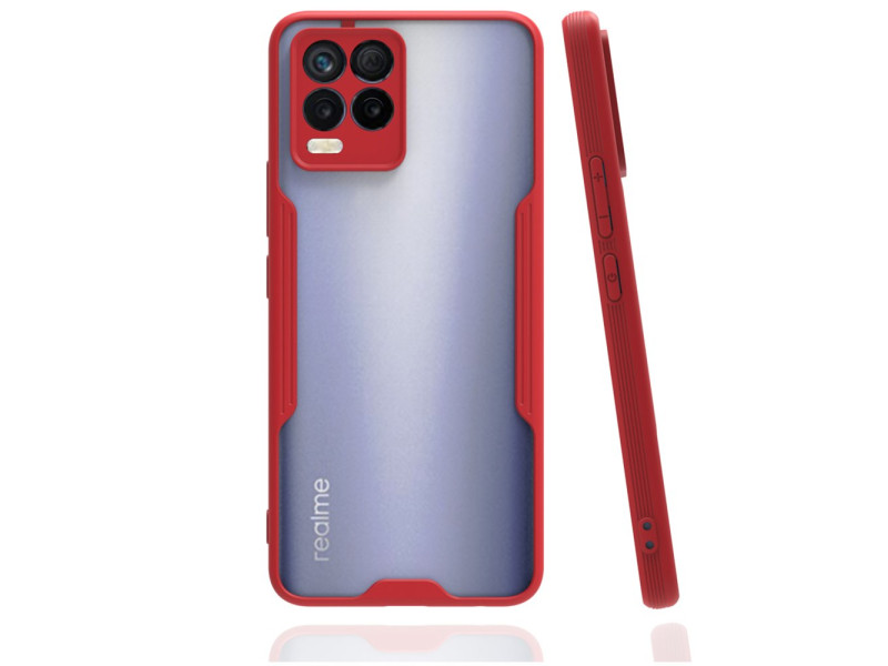 Newface Realme 8 Kılıf Platin Silikon - Kırmızı