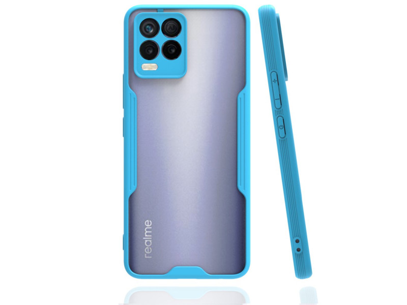 Newface Realme 8 Kılıf Platin Silikon - Mavi