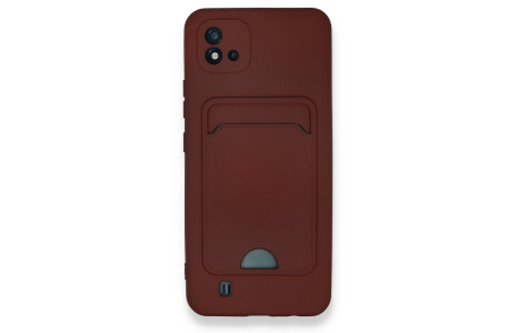 Newface Realme C11 2021 Kılıf Kelvin Kartvizitli Silikon - Bordo