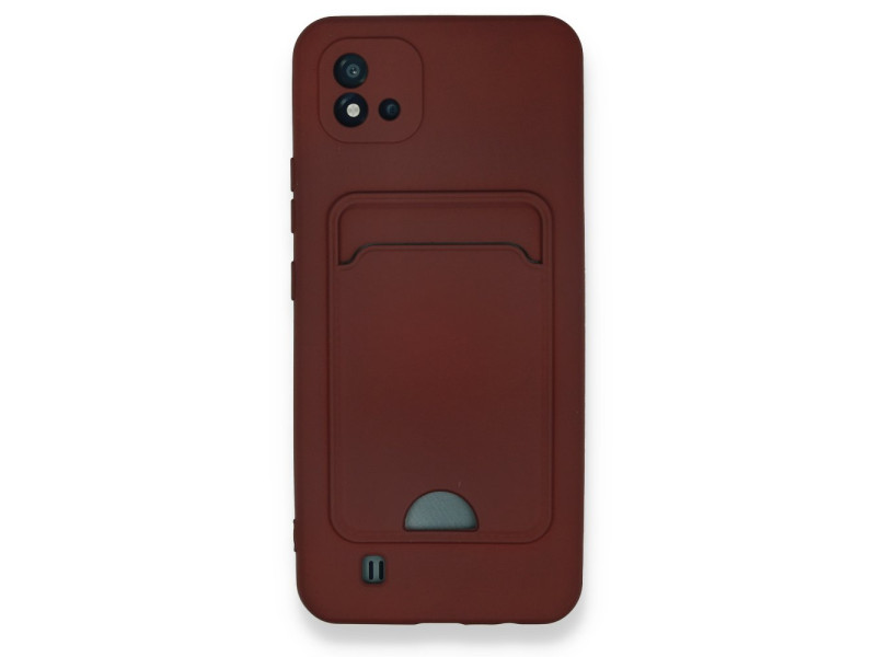 Newface Realme C11 2021 Kılıf Kelvin Kartvizitli Silikon - Bordo