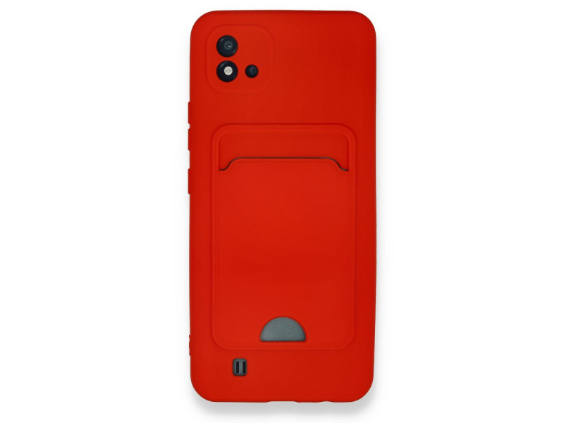 Newface Realme C11 2021 Kılıf Kelvin Kartvizitli Silikon - Kırmızı