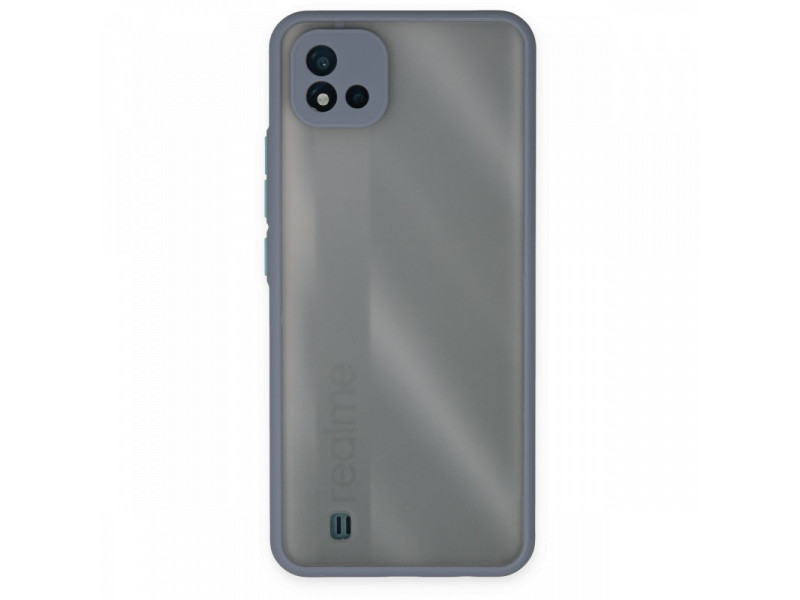 Newface Realme C11 2021 Kılıf Montreal Silikon Kapak - Gri