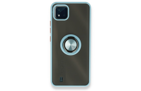 Newface Realme C11 2021 Kılıf Montreal Yüzüklü Silikon Kapak - Buz Mavi
