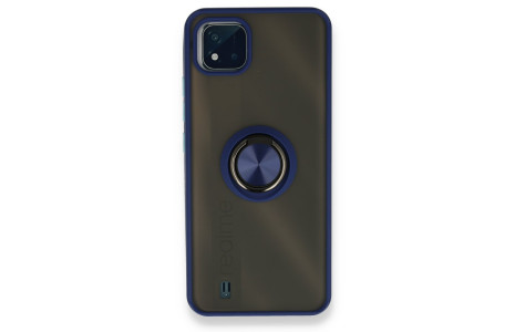 Newface Realme C11 2021 Kılıf Montreal Yüzüklü Silikon Kapak - Lacivert