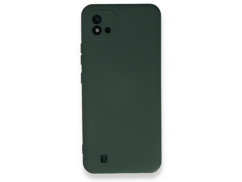 Newface Realme C11 2021 Kılıf Nano içi Kadife Silikon - Koyu Yeşil