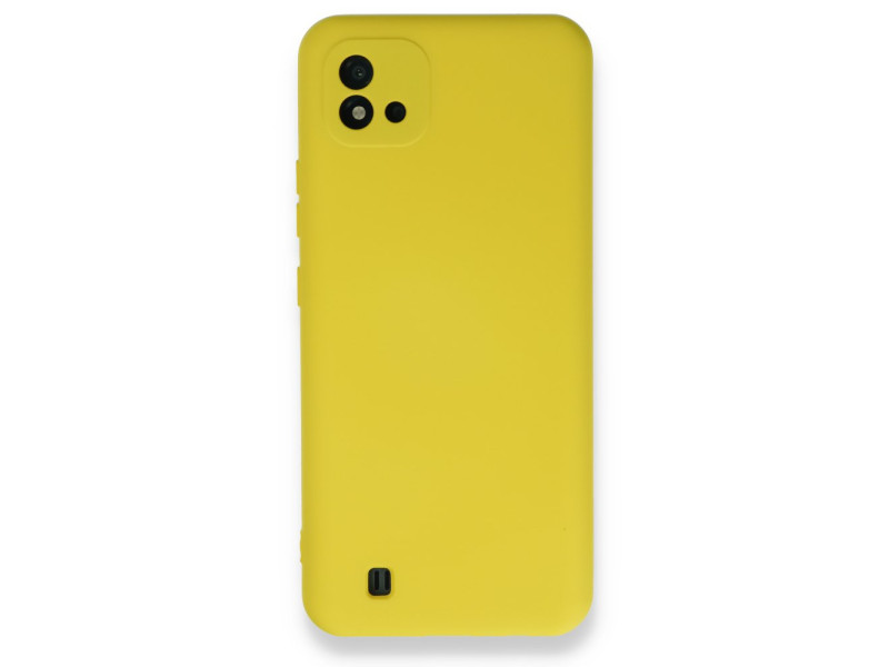 Newface Realme C11 2021 Kılıf Nano içi Kadife Silikon - Sarı
