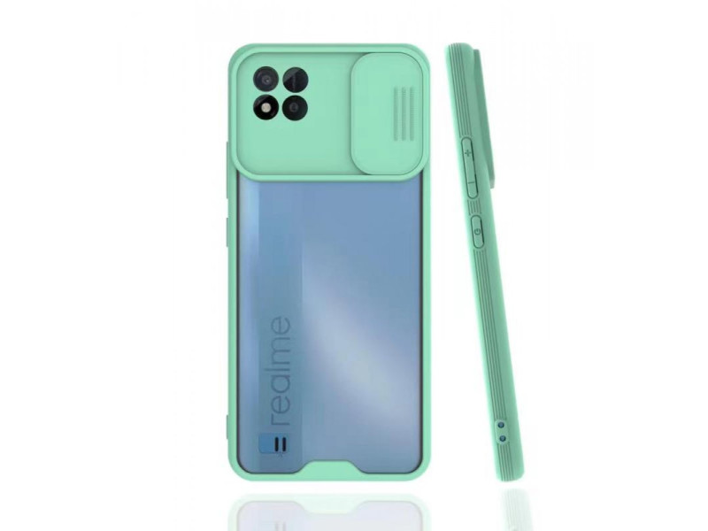 Newface Realme C11 2021 Kılıf Platin Kamera Koruma Silikon - Açık Yeşil