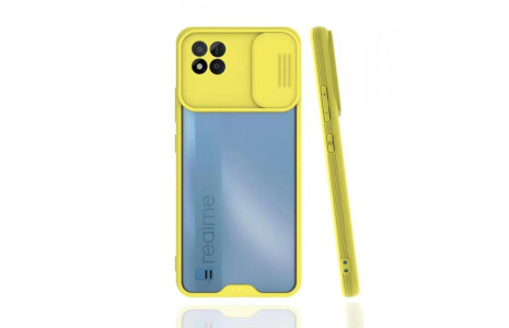 Newface Realme C11 2021 Kılıf Platin Kamera Koruma Silikon - Sarı