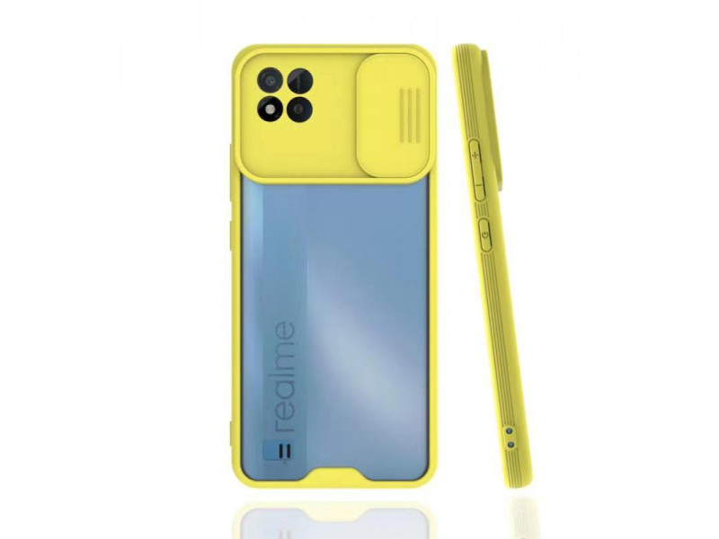 Newface Realme C11 2021 Kılıf Platin Kamera Koruma Silikon - Sarı