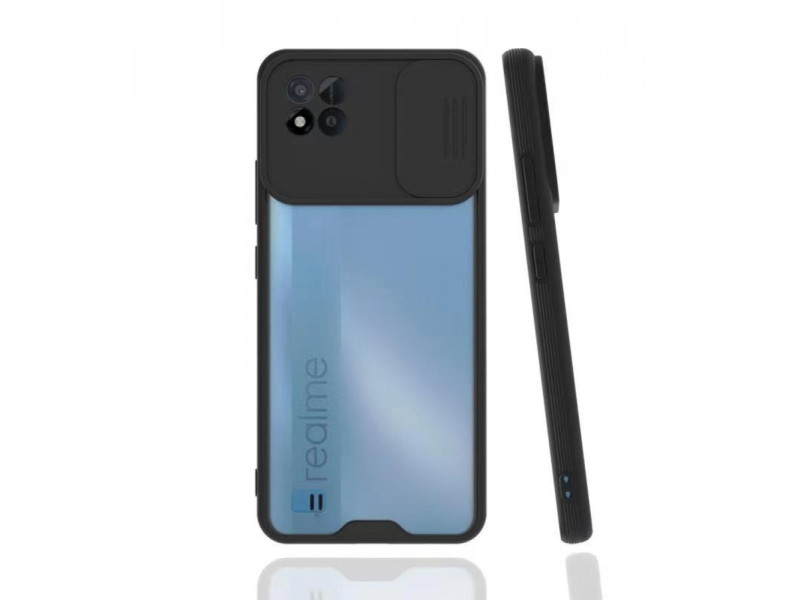 Newface Realme C11 2021 Kılıf Platin Kamera Koruma Silikon - Siyah