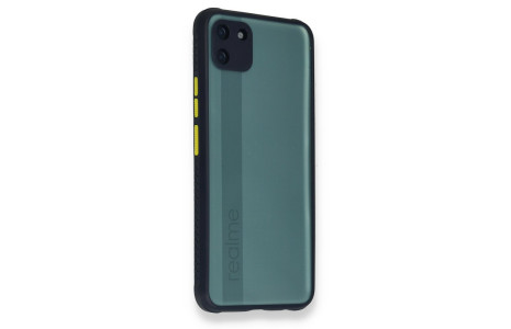 Newface Realme C11 Kılıf Miami Şeffaf Silikon - Lacivert