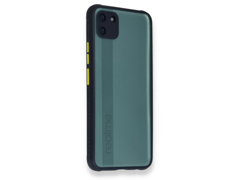 Newface Realme C11 Kılıf Miami Şeffaf Silikon - Lacivert