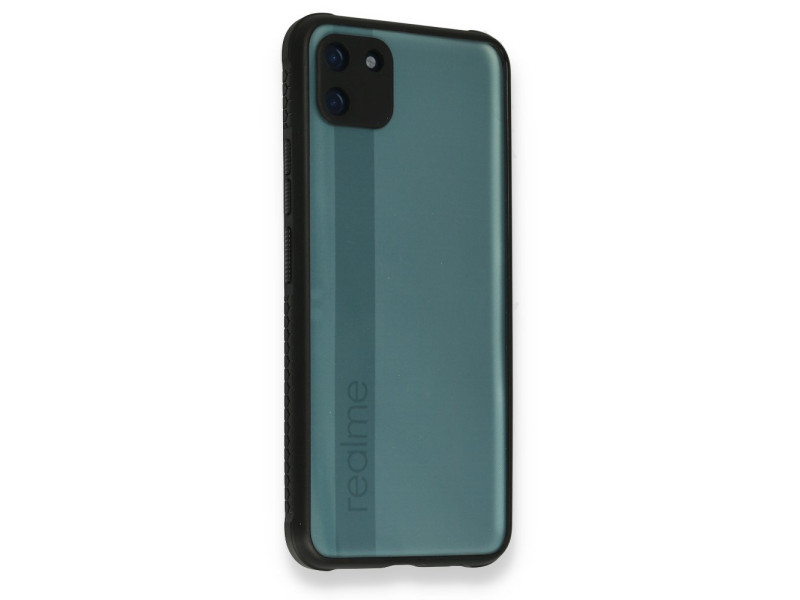 Newface Realme C11 Kılıf Miami Şeffaf Silikon - Siyah