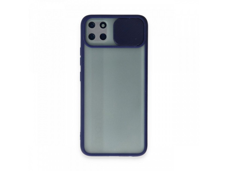 Newface Realme C11 Kılıf Palm Buzlu Kamera Sürgülü Silikon - Lacivert