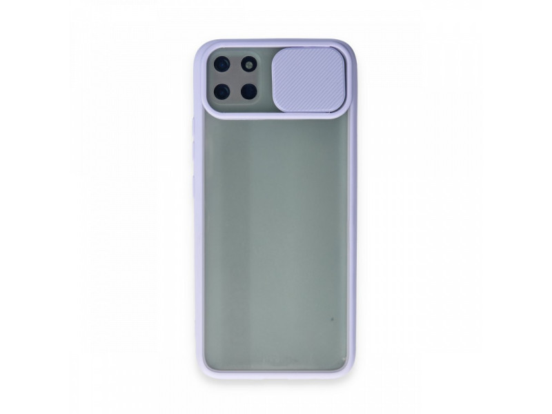 Newface Realme C11 Kılıf Palm Buzlu Kamera Sürgülü Silikon - Lila