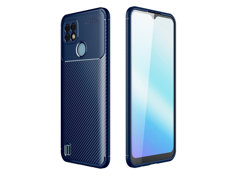 Newface Realme C25s Kılıf Focus Karbon Silikon - Lacivert