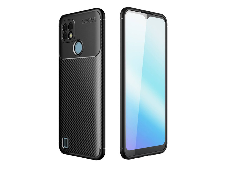 Newface Realme C25s Kılıf Focus Karbon Silikon - Siyah