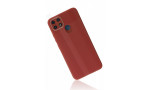 Newface Realme C25s Kılıf Glass Kapak - Bordo
