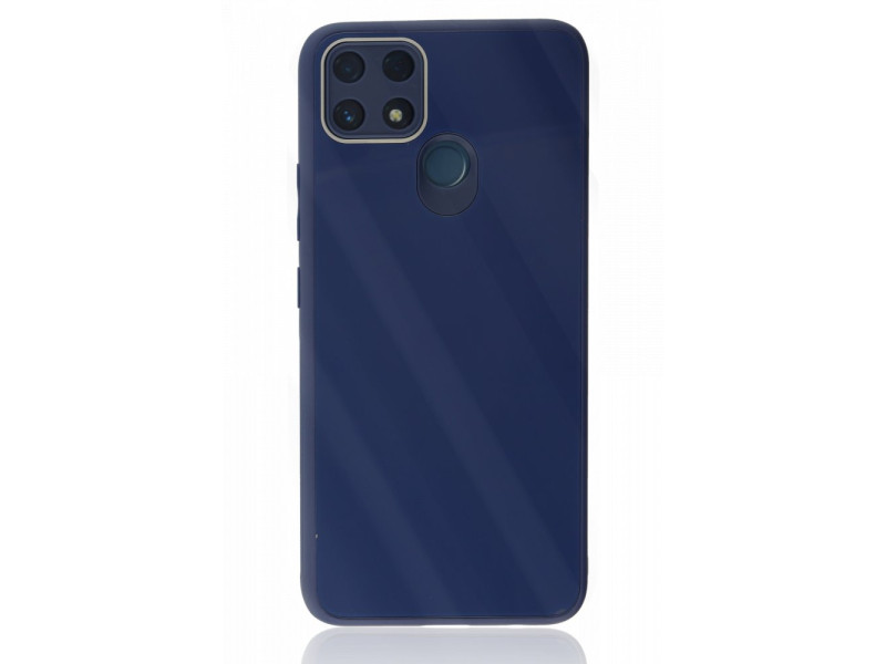 Newface Realme C25s Kılıf Glass Kapak - Lacivert